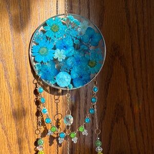Blue floral Suncatcher handmade